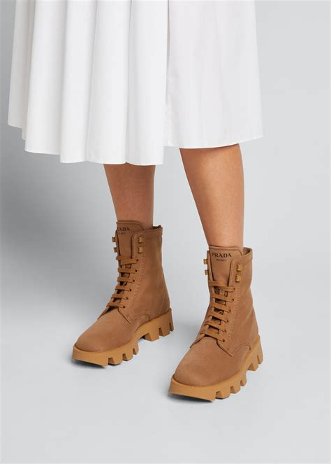 prada lug-sole canvas combat boots|Prada Lug Sole Boots .